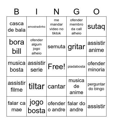 Gamer Bingo Card