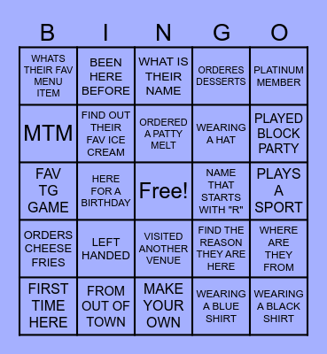 GET TO KNOW YOUR PLAYERS! Bingo Card