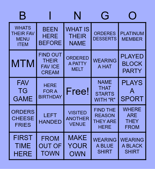 GET TO KNOW YOUR PLAYERS! Bingo Card