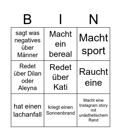 Cherie urlaubs-bingo Card