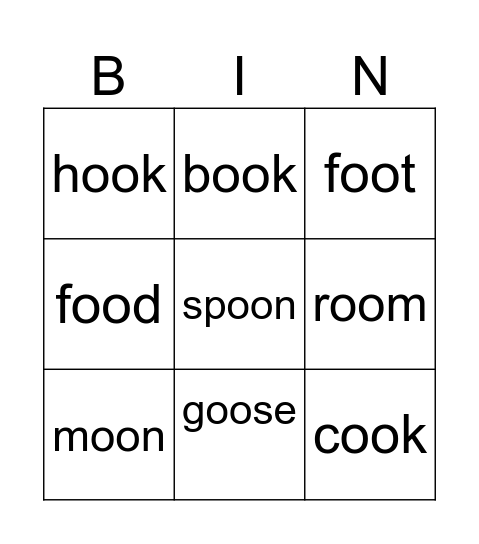 OO Bingo Card