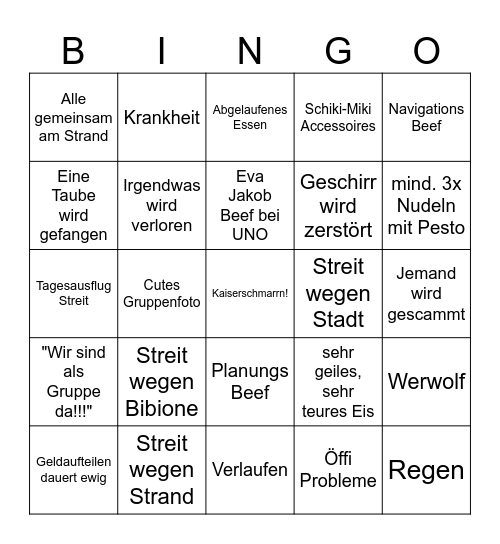 Venedig Bingo Card