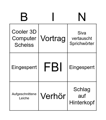 Navi CSI Bingo Card