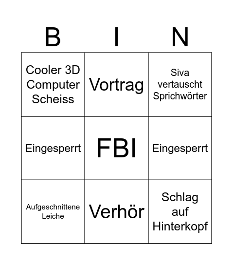 Navi CSI Bingo Card