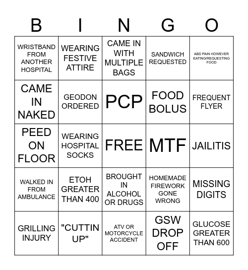 ED 4TH OF JULY BINGO Card