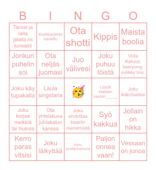 Nepin syntymäpäiväbingo Card