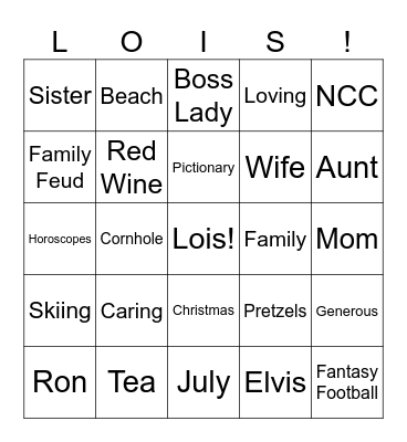 Lois Bingo Card