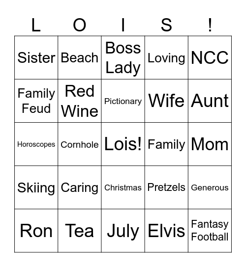Lois Bingo Card
