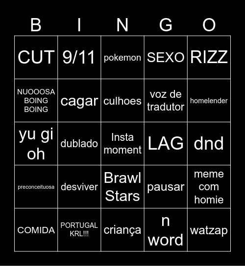 insta bingo Card