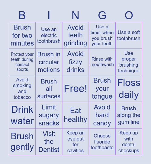 Brushin' BINGO Card