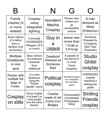 Configu-Con 2022 Bingo Card