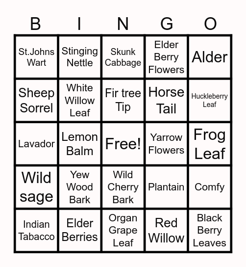 Éyameth’ Medicine BINGO Card