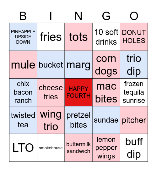 HAPPY FOURTH!!! Bingo Card