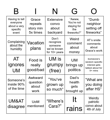4th bingo Card