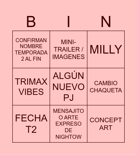 T2 stampede ya? Bingo Card