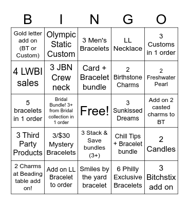 KOP JULY Bingo Card