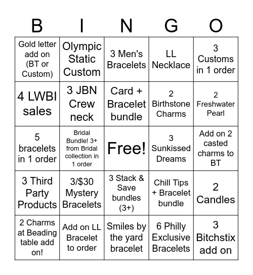 KOP JULY Bingo Card