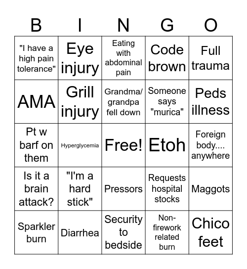 4th of July Bingo! Bingo Card