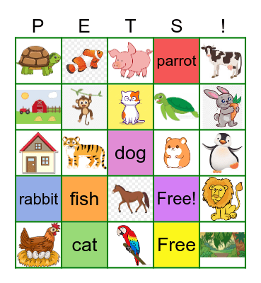 ANIMAL Bingo Card