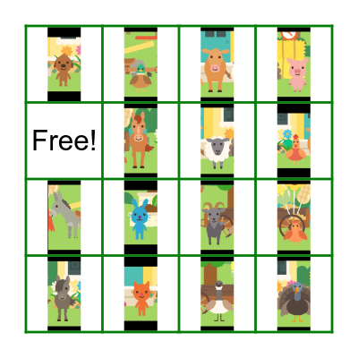 Sago mini farm animals Bingo Card