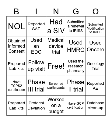 W21C CT Team Bingo Card