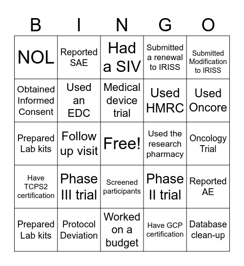 W21C CT Team Bingo Card