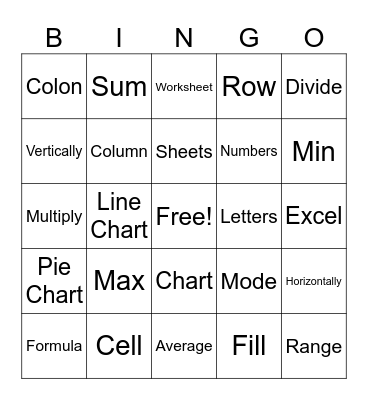 Spreadsheet Bingo Card