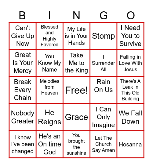 Pilgrim Gospel Bingo Card