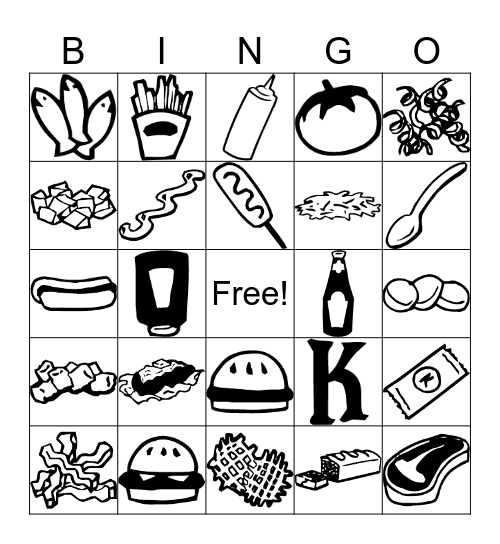 Ketchup Bingo Card