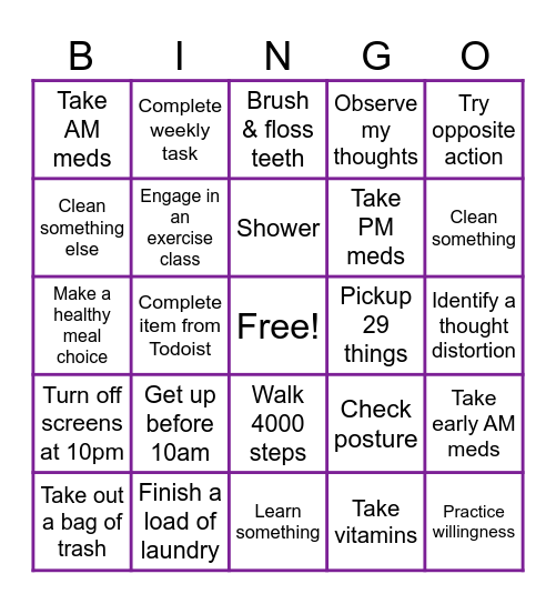 Daily Bingo Card