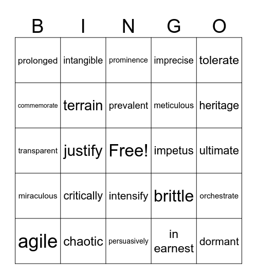Day 17 Bingo Card