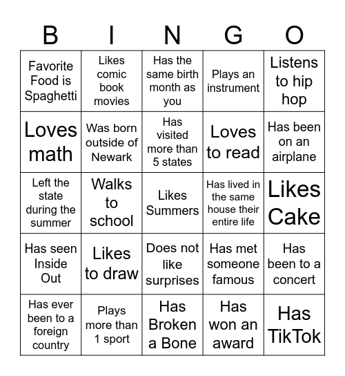 Find Someone Who BINGO Card