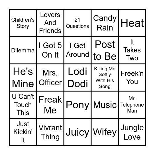 VIBE BINGO ROUND ONE Bingo Card