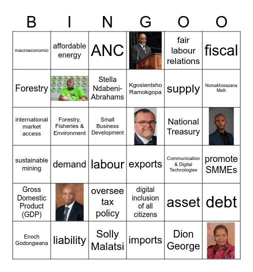 ECONOMIC CLUSTER SOUTH AFRICA Bingo Card