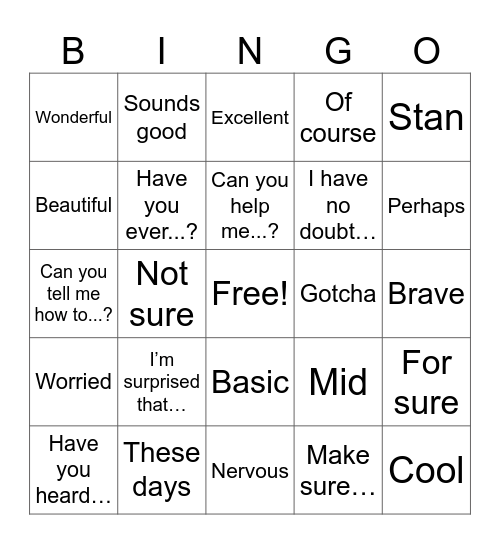 CONVERSATION BINGO Card