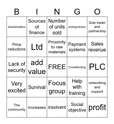 Business Last Day Bingo Card