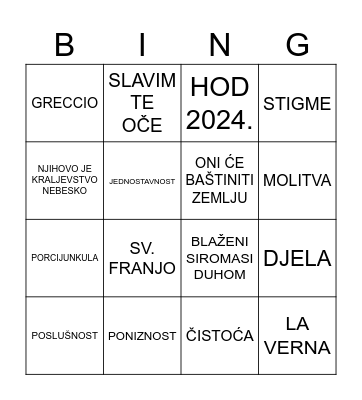 framaški BINGO Card