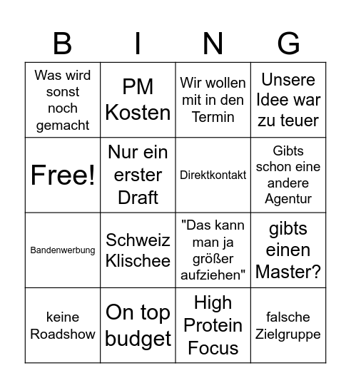 Meeting Bingo Card