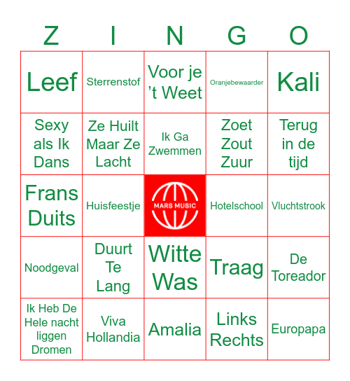 Classics 21ste Eeuw Bingo Card