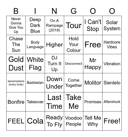 RAMPAGE 2024 OA Bingo Card