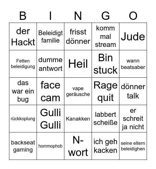 Eric bingo Card