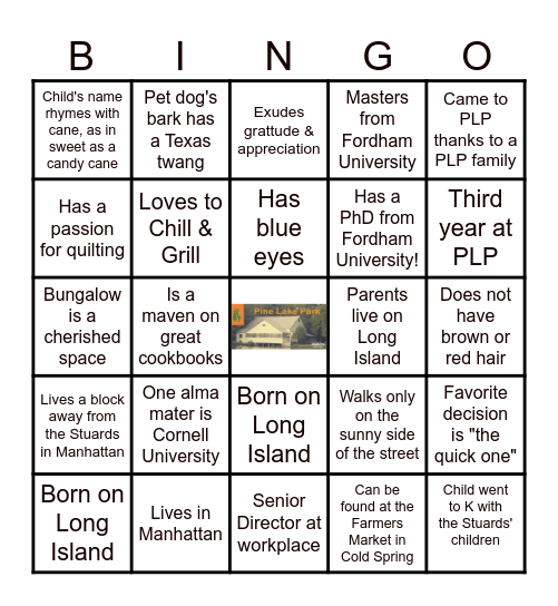 Who Is That PLPer Bingo? Bingo Card