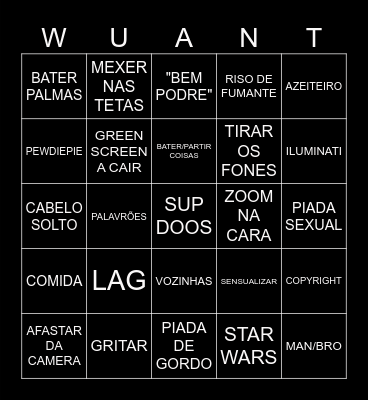 Wuant Bingo Card