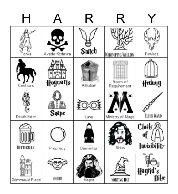 Harry Potter Bingo Card