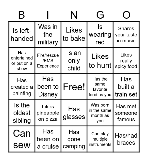 Icebreaker Bingo: Find Someone Who Bingo Card