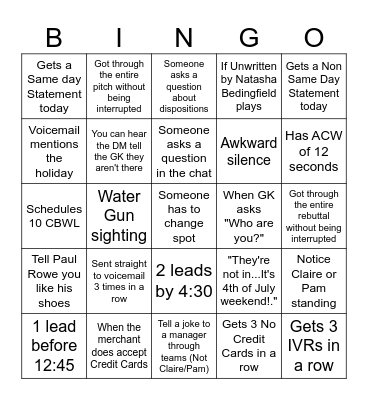 Statement Seekers Bingo Card