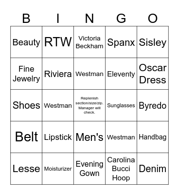 X Bingo 7/5 Bingo Card