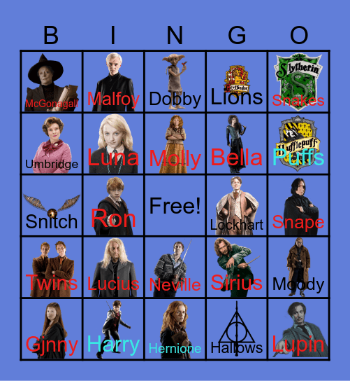 HARRY POTTER Bingo Card