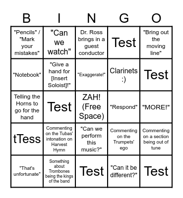 Dr. Ross Bingo. CMC 2024 Bingo Card