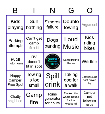 Camping Bingo Card